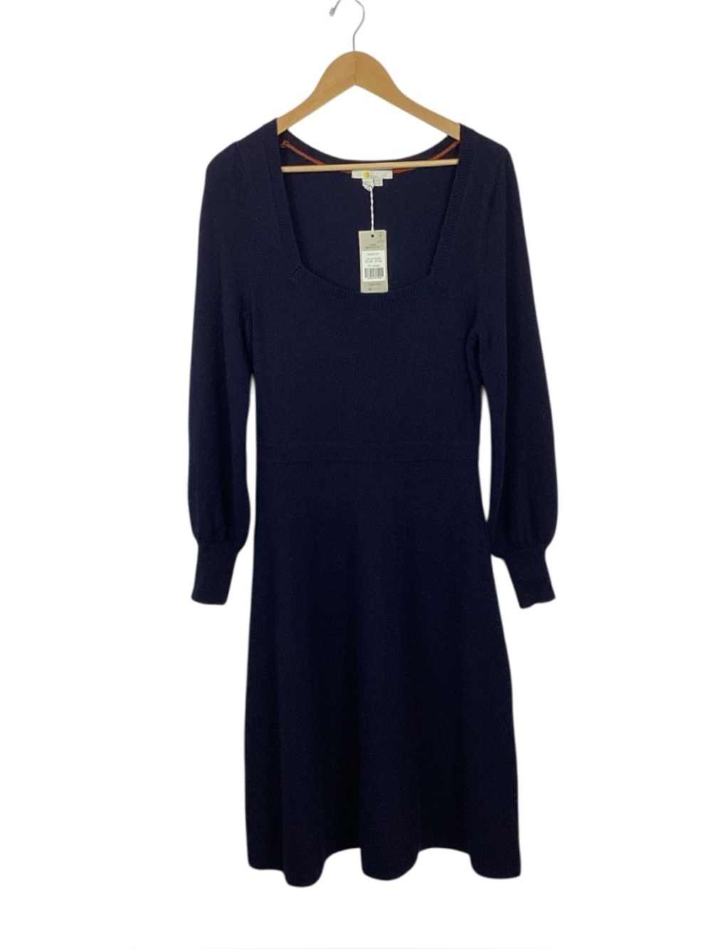 Boden Square Neck Knitted Wool Blend Dress Size 12R NWT